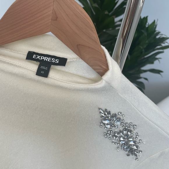 Express Rhinestone Mock Neck - Picture 2 of 6